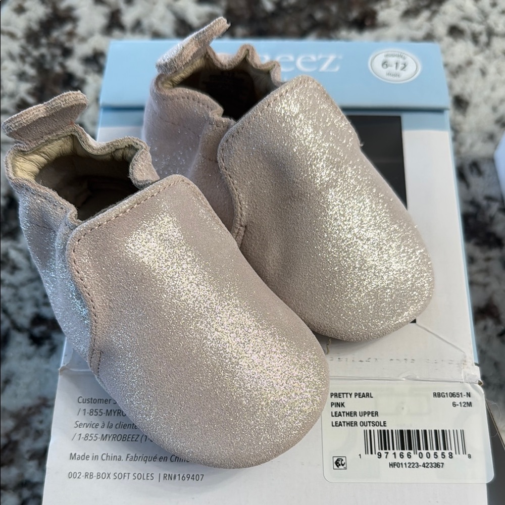 Robeez Pretty Pearl Pink Baby Shoes